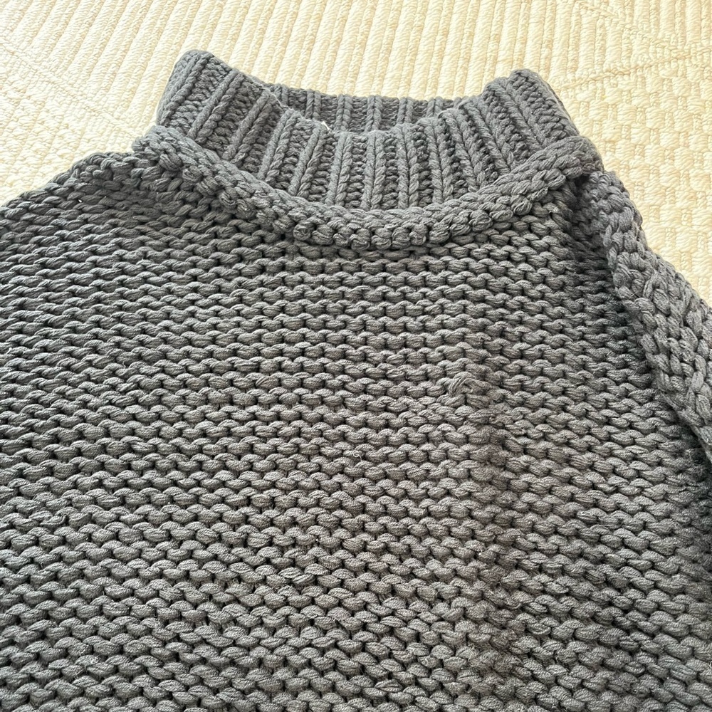 Free People My Only Sunshine Chunky Knit Mock Neck Sweater in Black - Picture 3 of 5